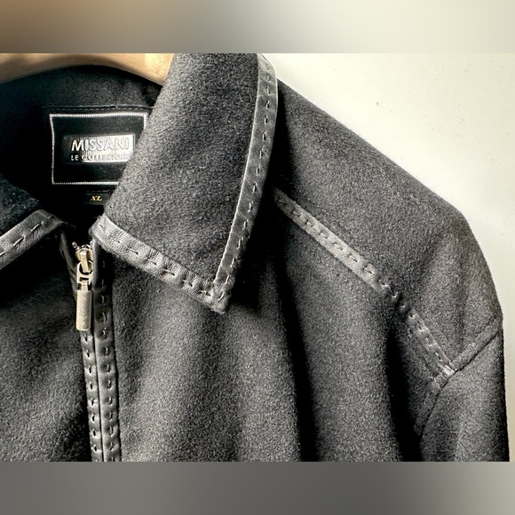 EUC MISSANI Le Collezioni Cashmere Blend Leather Trim Jacket, size XL - Picture 7 of 15